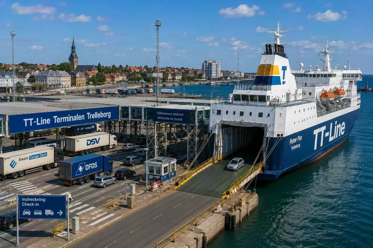 Trelleborg färjehamn i södra Sverige